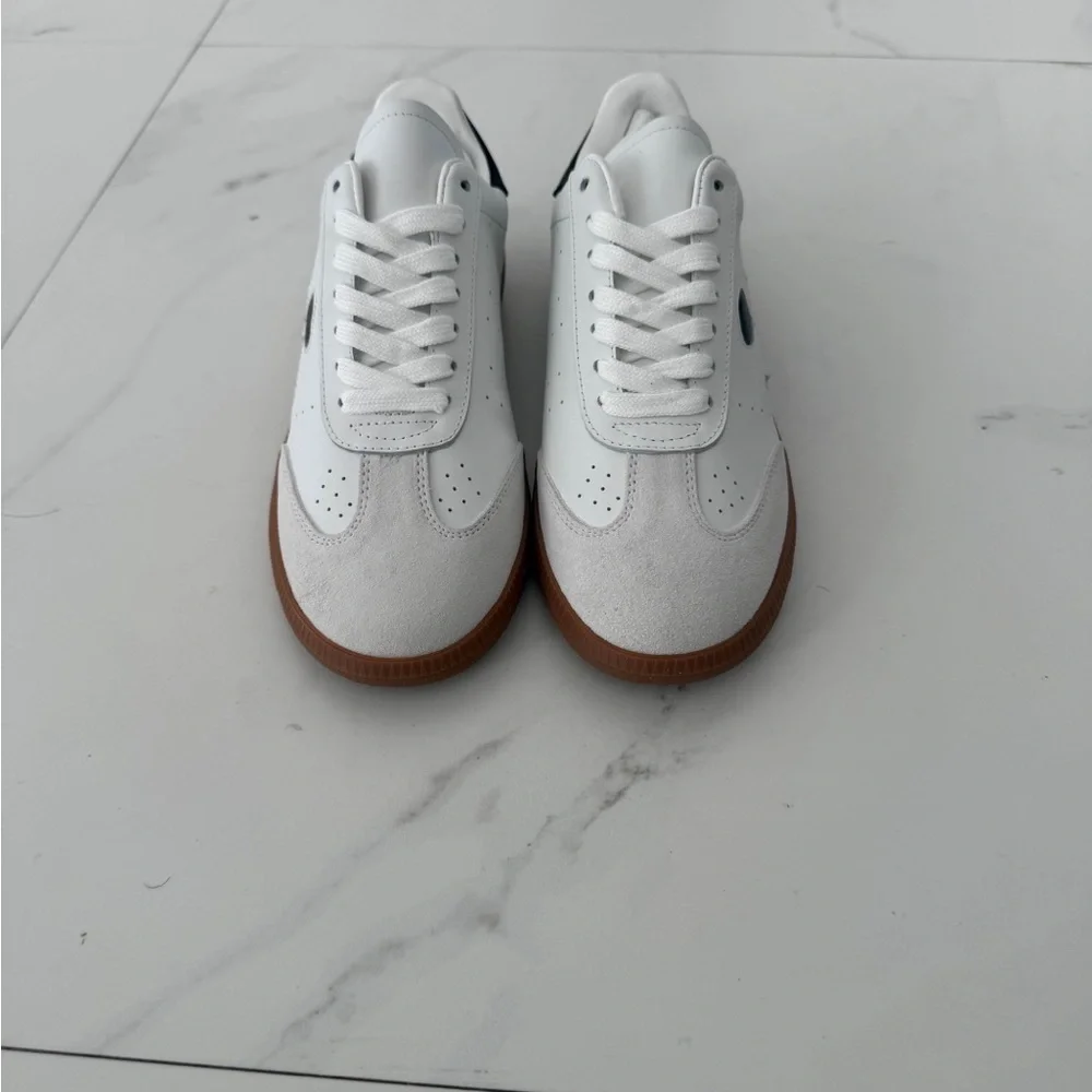 Isabel Marant White Black Brown Gum-sole Low-Top Sneakers - Picture 2 of 4